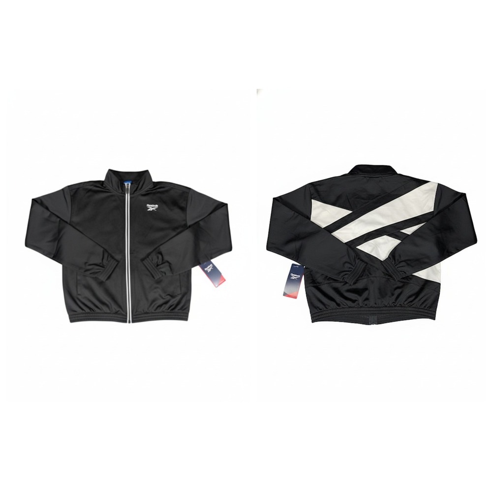 Reebok Women's Black Track Jacket Full‎ Zip Athletic Athleticwear XS